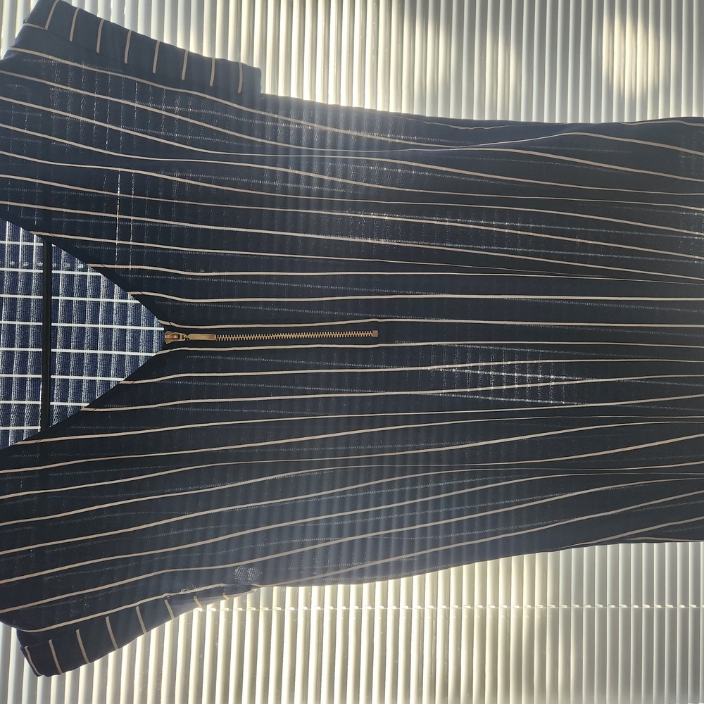 Express Navy and White Striped Blouse